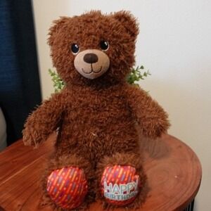 Build A‎ Bear Brown Happy Birthday Teddy Bear Plush Stuffed Animal Toy 16 inches